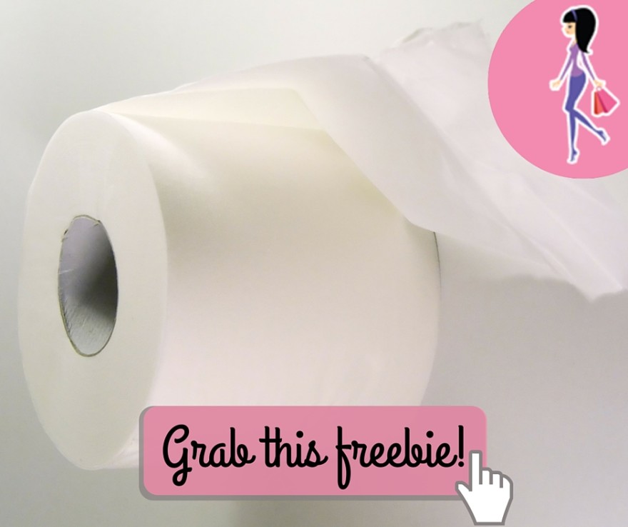 Catchy freebie template toilet paper