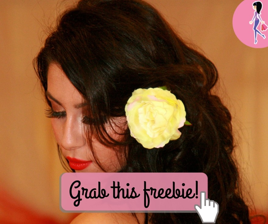 Catchy freebie template hair flower