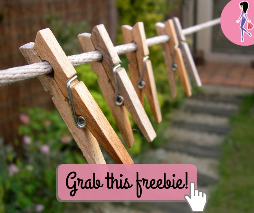 Catchy freebie template clothespins